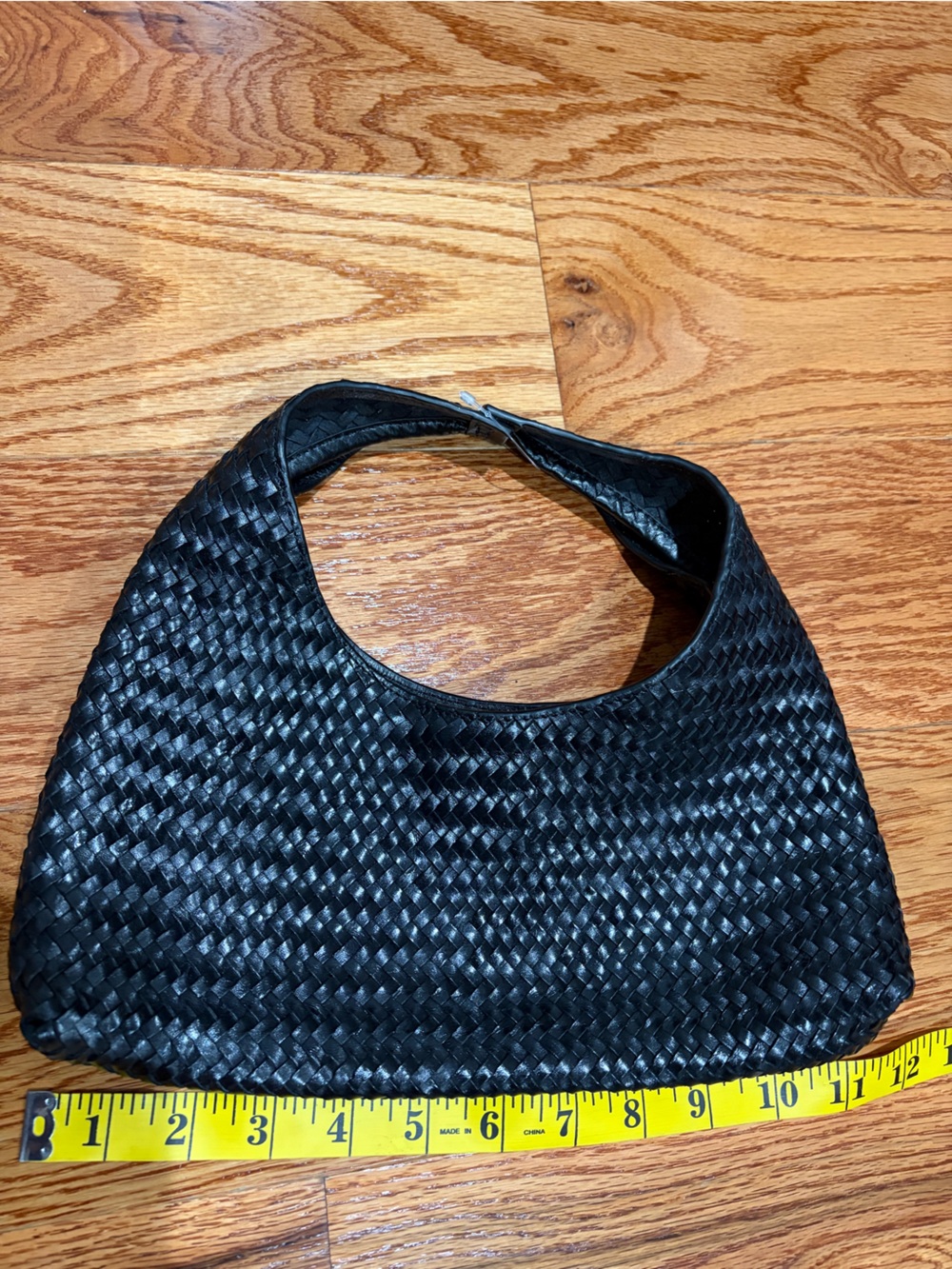 Mango Black Woven Shoulder Bag